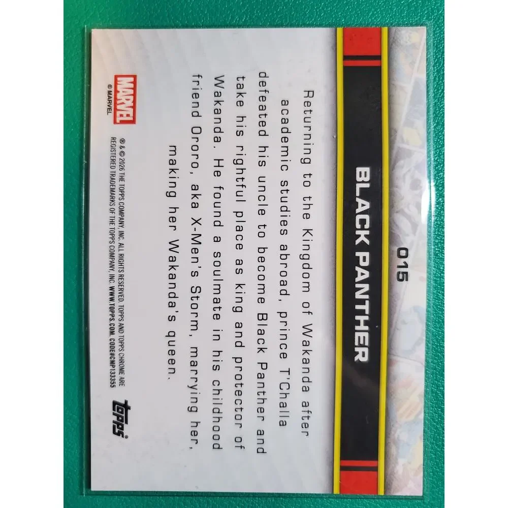 2026 Marvel Chrome #15 Black Panther -  Blue Refractor /150